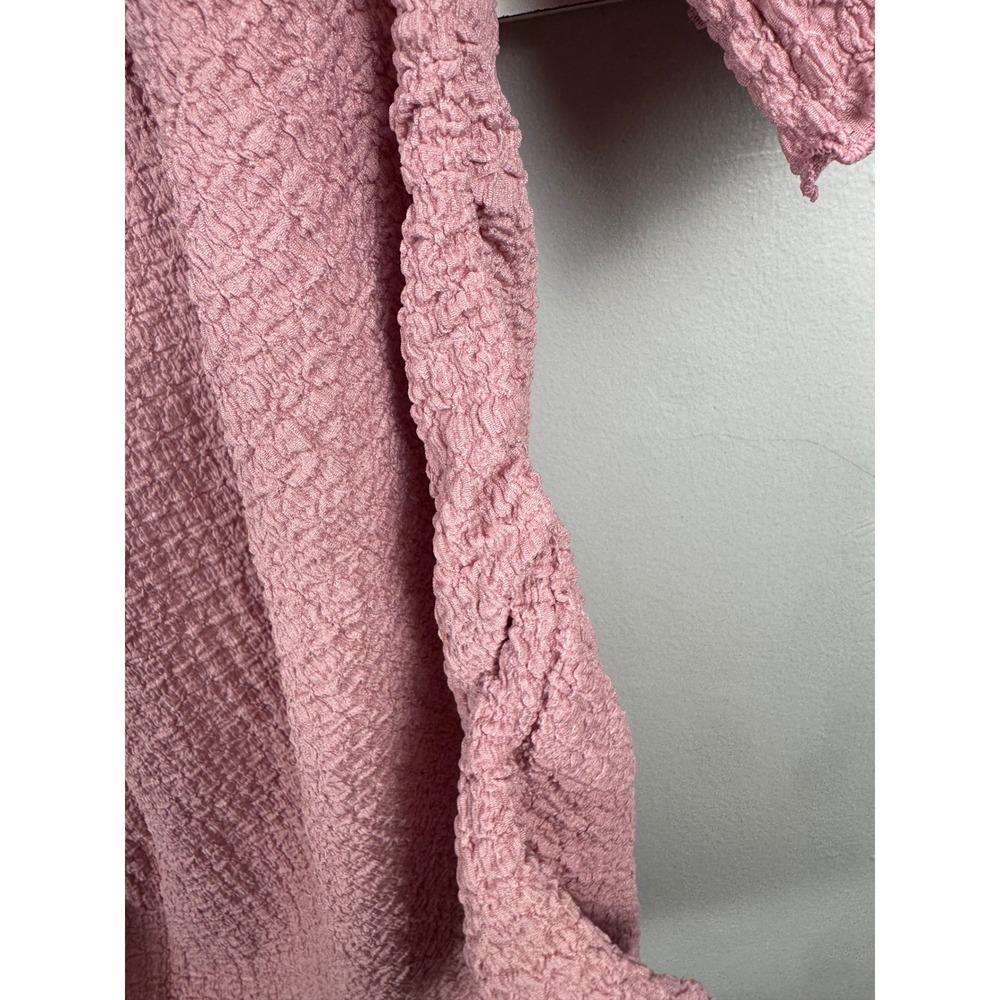 A New Day Pink Textured Popcorn Knit Side Ruched Top 1X G9K045 - Picture 5 of 7